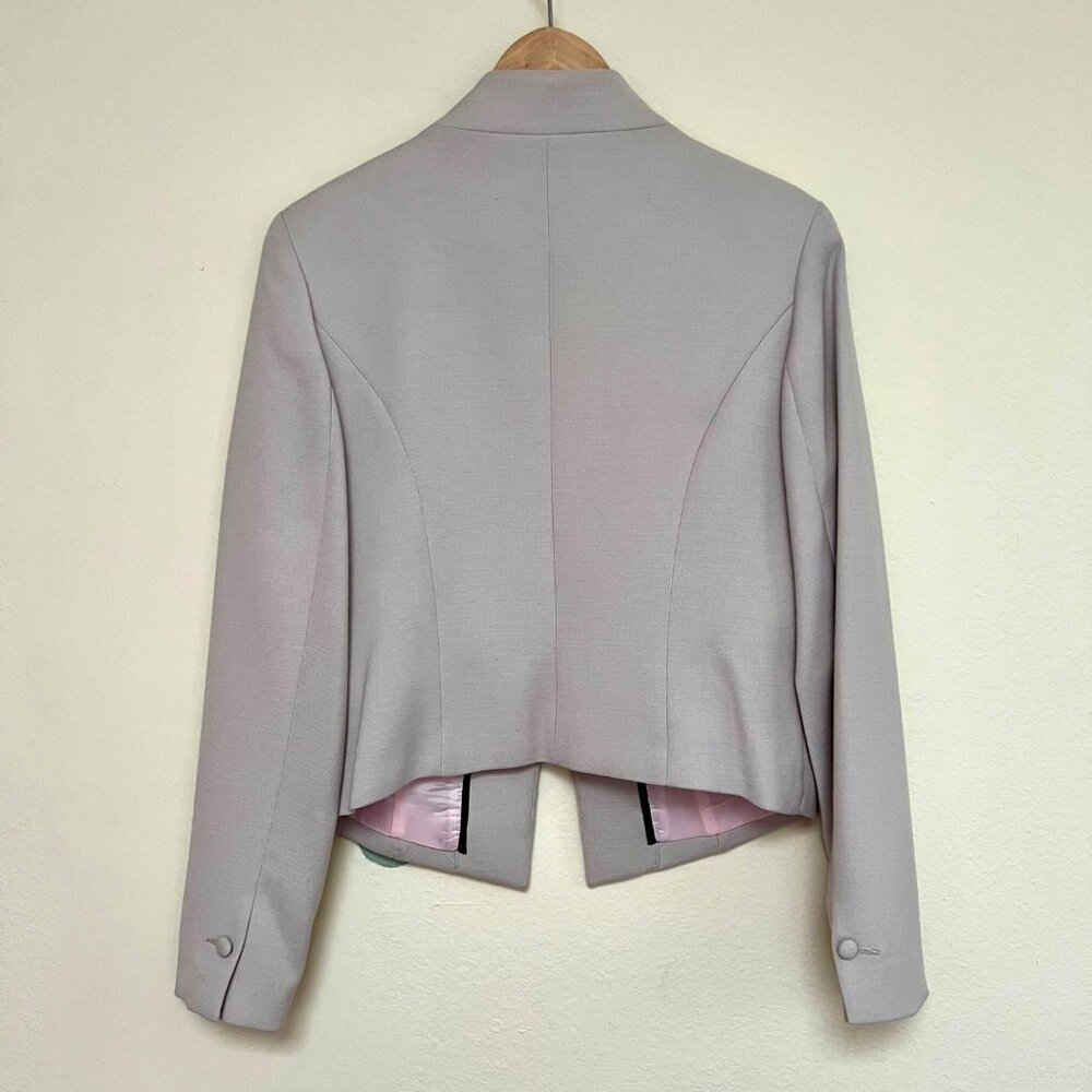 H&M Long Sleeve Light Beige Taupe Cropped Blazer Size 12 - Picture 3 of 10
